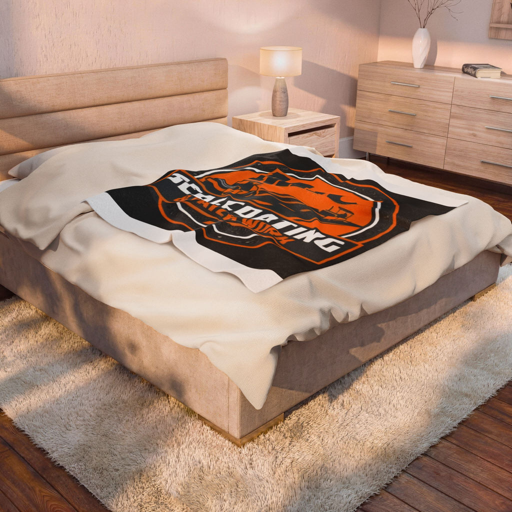 Sealcoating & Patch Work Logo Velveteen Plush Blanket — MnC Pavement Crew Gift
